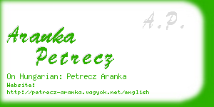 aranka petrecz business card